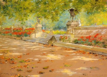  Merritt Painting - Terrace Prospect Park impressionism William Merritt Chase scenery